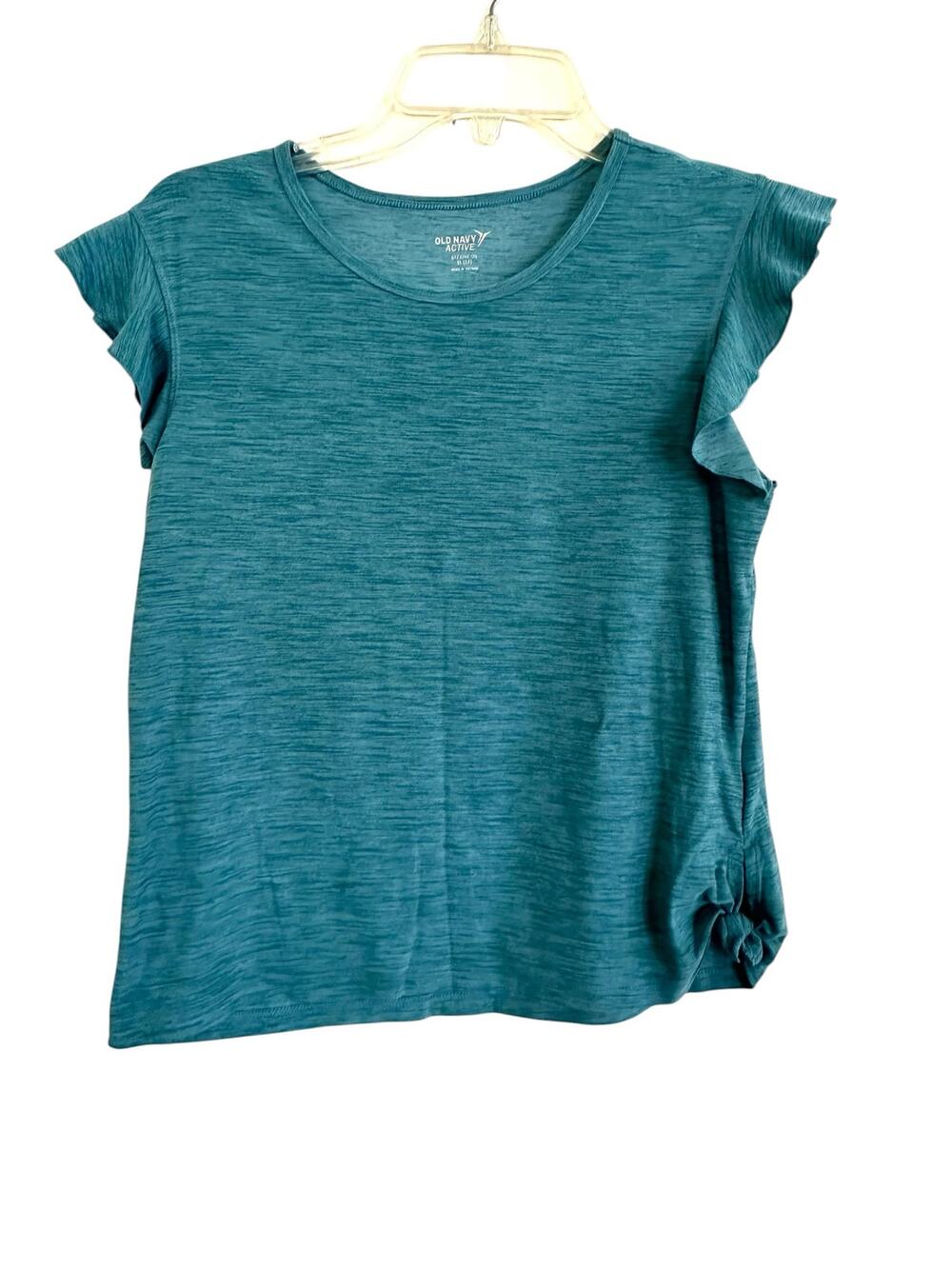 Old Navy Active shirt with ruffle sleeves teal size XL